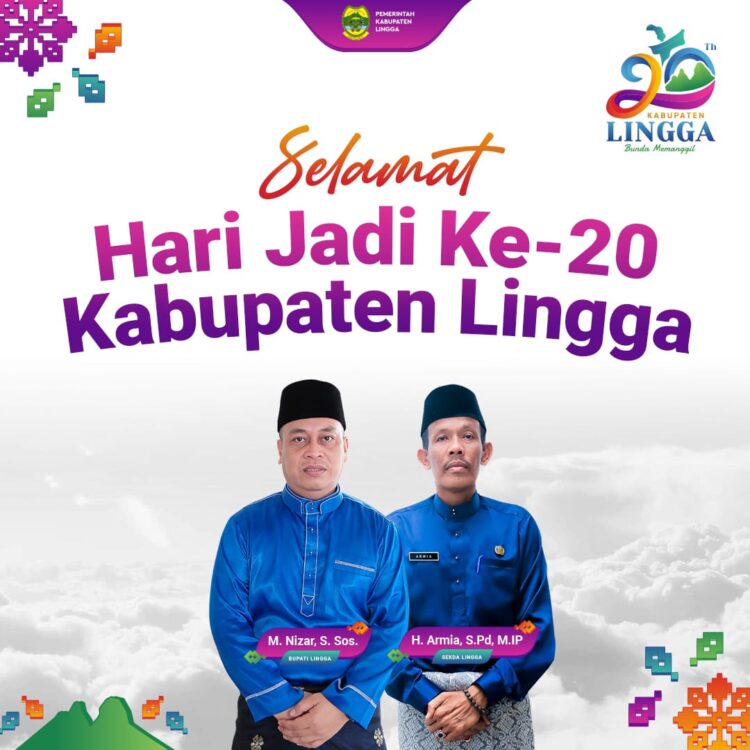 Banner Ucapan Selamat Hari Jadi Kab. Lingga ke 20