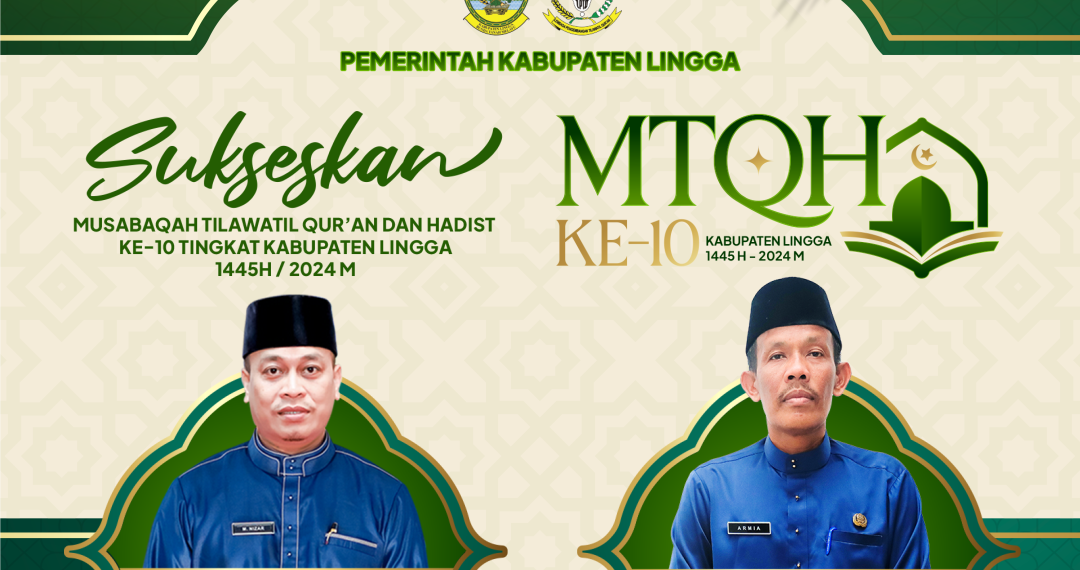 Banner Pemkap Lingga Suksekan MTQH Ke 10 1445H/2024M Tingkat Kab. Lingga