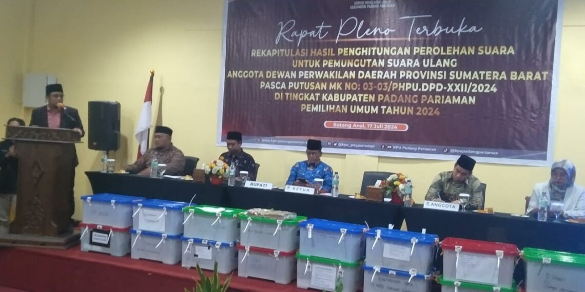 Rapat Pleno Rekapitulasi Penghitungan Suara Hasil PSU DPD-RI Berjalan Dengan Baik