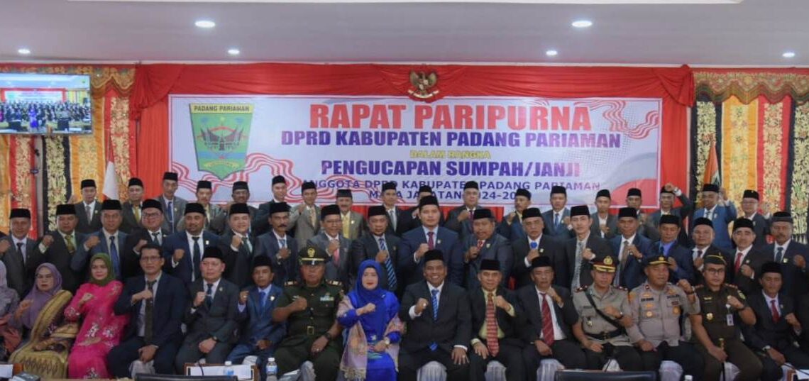 40 Orang Anggota DPRD Padang Pariaman Priode 2024-2029 Diambil Sumpah Jabatannya Oleh Ketua Pengadilan Negeri