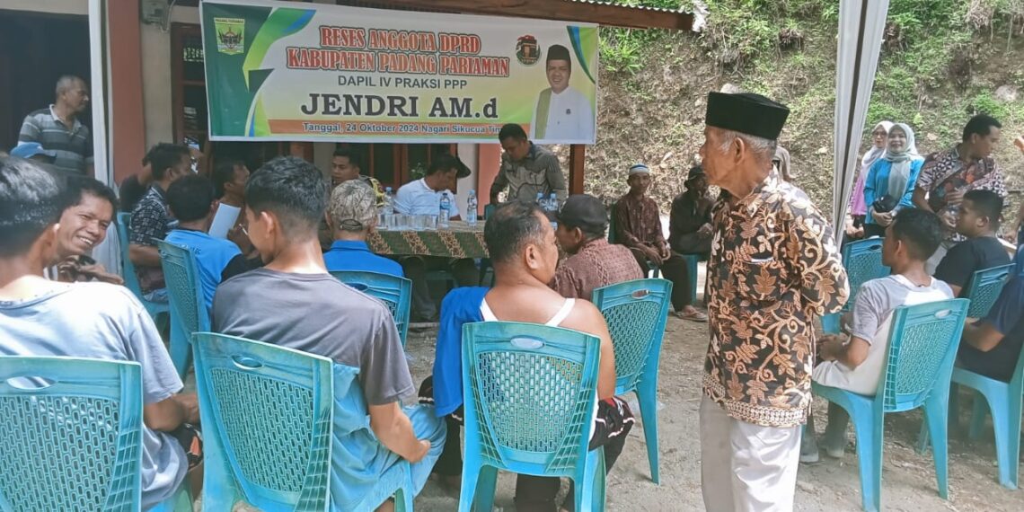 Anggota DPRD, P.Pariaman fraksi PPP Dapil IV Jendri AM.d Tampung Aspirasi Masyarakat Melalui Reses