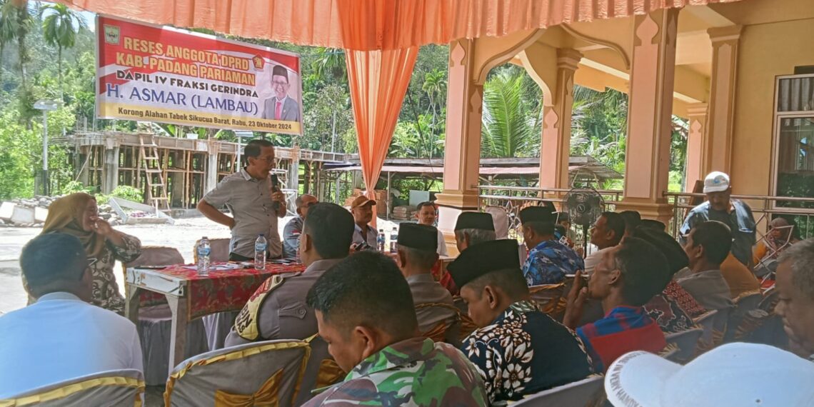 Serap Aspirasi Masyarakat, Anggota DPRD H.Asman Lambau Dapil IV Fraksi Gerindra Gelar Reses Di Nagari Sikucua Barat