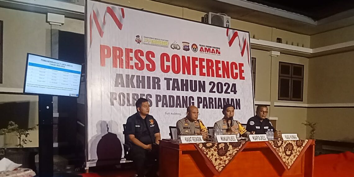 Kapolres Padang Pariaman Gelar Konfresi Pres Evaluasi Kinerja selama 2024