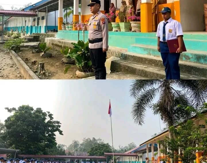 Kapolsek Pimpin Upacara di SMPN 4 Sungai Sariak, Siswa Diingatkan Jaga Masa Depan