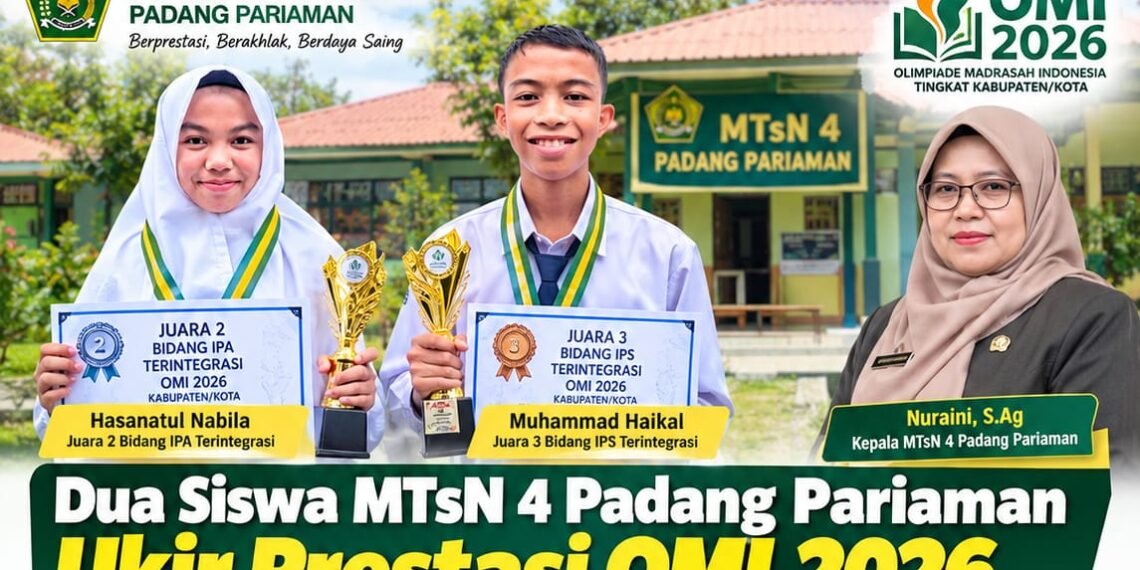 Dua Siswa MTsN 4 Padang Pariaman Ukir Prestasi OMI 2026, Siap Bawa Nama Madrasah ke Tingkat Provinsi