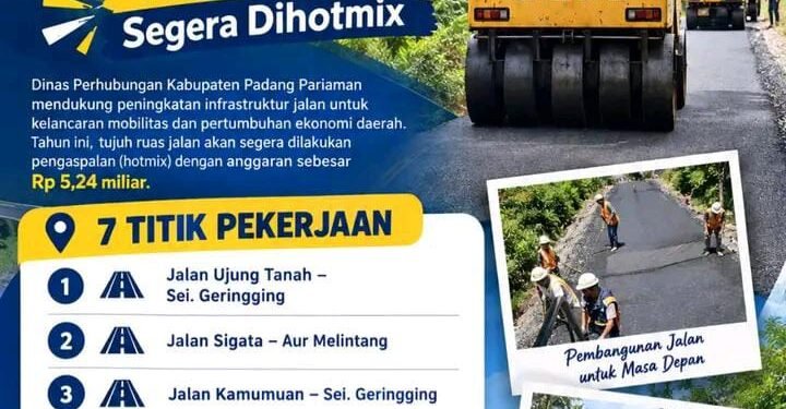 Rp5,24 Miliar Digelontorkan, Tujuh Ruas Jalan di Padang Pariaman Segera Ditingkatkan