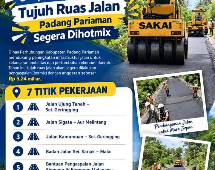 Rp5,24 Miliar Digelontorkan, Tujuh Ruas Jalan di Padang Pariaman Segera Ditingkatkan