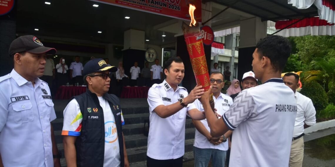 Api Obor PORPROV XVI Tiba di Padang Pariaman, Wabup Rahmat: Jangan Takut Kalah