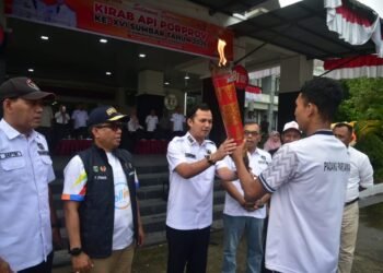 Api Obor PORPROV XVI Tiba di Padang Pariaman, Wabup Rahmat: Jangan Takut Kalah