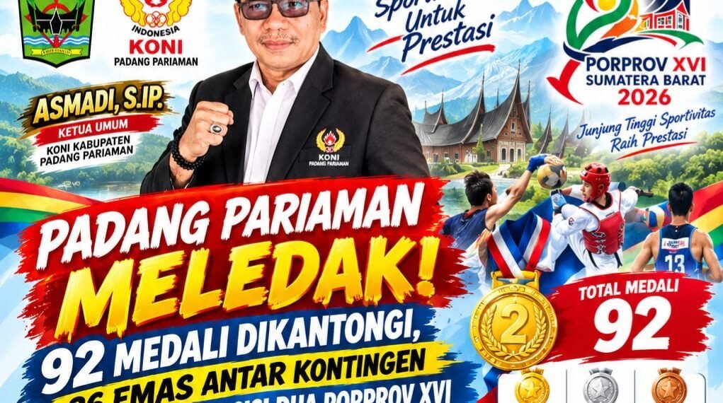Padang Pariaman Berhasil 92 Medali, 26 Emas Antar Kontingen ke Posisi Dua PORPROV XVI Sumbar.