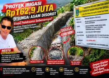 Proyek Irigasi Rp162,94 Juta di Sungai Asam Disorot, Pelaksana dan Mutu Pekerjaan Dipertanyakan