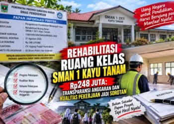 Rp248,3 Juta untuk Rehabilitasi SMAN 1 Kayu Tanam, Progres dan Mutu Pekerjaan Jadi Sorotan